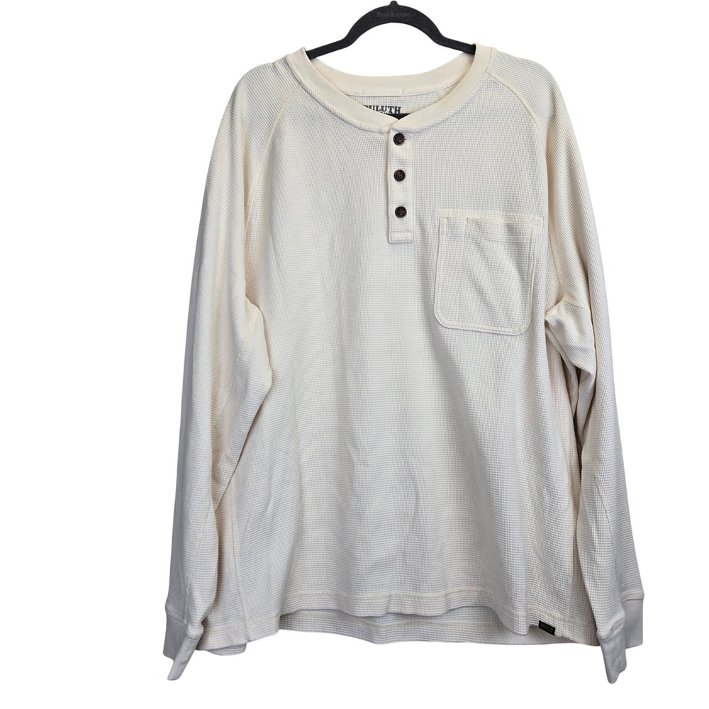 Duluth Trading Co Mens Standard Fit Burly Thermal Long Sleeve Henley Mens‎ 2XL